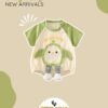 Baby Light Green Pear Print Romper Onesie – Cotton Knit Color Block Summer Outfit