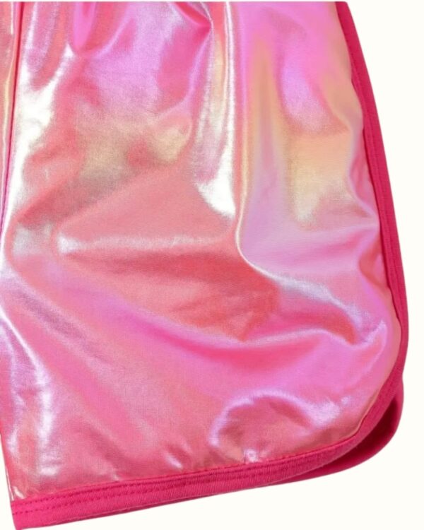 Girls Pink Fashion Set – Fishnet Letter Top, Neon Crop Top & Shorts | Street Style Summer Outfit