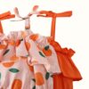 Newborn Rompers – Solid Tangerine & Fruit Print