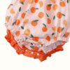 Newborn Rompers – Solid Tangerine & Fruit Print