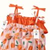 Newborn Rompers – Solid Tangerine & Fruit Print