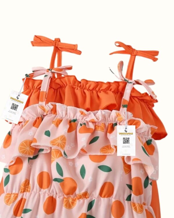 Newborn Rompers – Solid Tangerine & Fruit Print