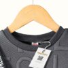 Boys Dark Grey Jacquard Alphabet Shorts, T-Shirt & Bag Set – Casual Knit Outfit for Spring/Fall