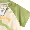 Baby Light Green Pear Print Romper Onesie – Cotton Knit Color Block Summer Outfit
