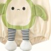 Baby Light Green Pear Print Romper Onesie – Cotton Knit Color Block Summer Outfit