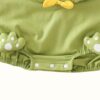 Baby Boys Light Green Frog Striped Romper with Paw Detail – Summer Cotton Knit Outfit